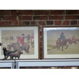 AFTER LIONEL EDWARDS (1878-1966) TWO COLOUR PRINTS HUNTING TYPES. 47 x 59cms.
