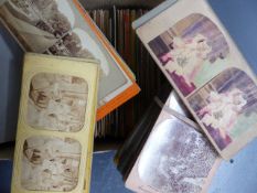 A LARGE COLLECTION OF STEREOSCOPE CARDS.