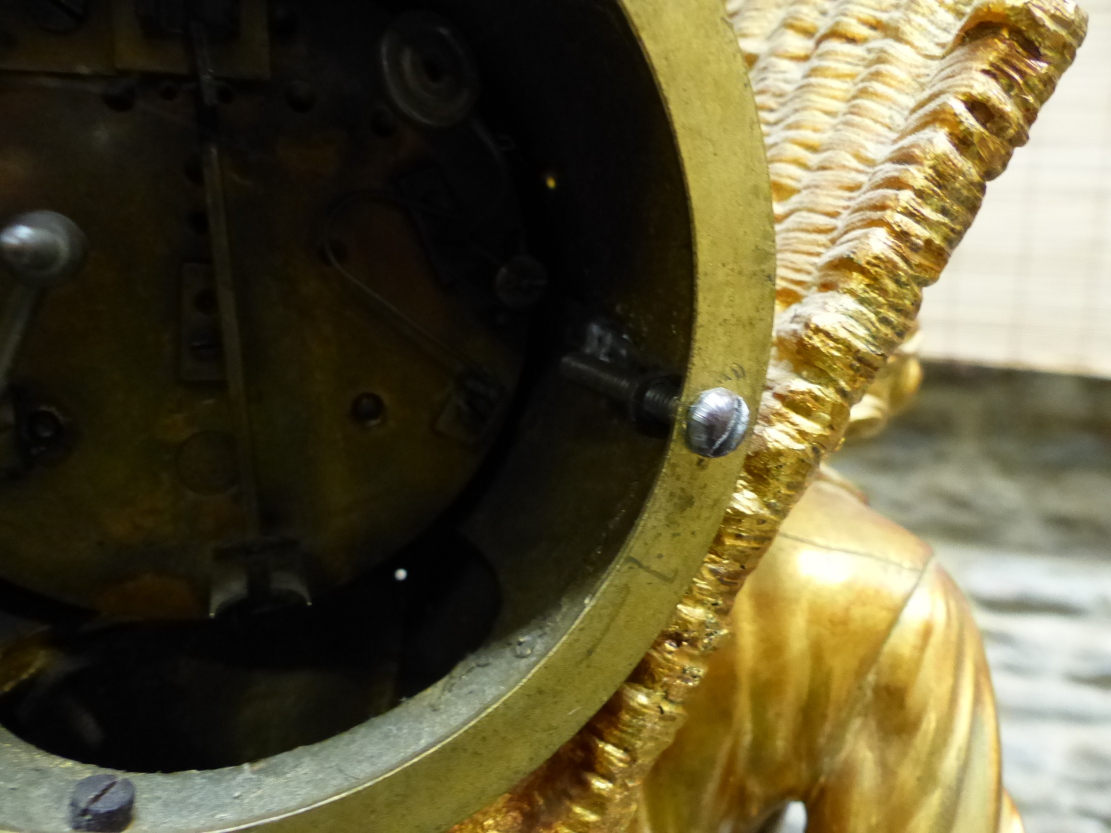 A 19th.C.GILT BRONZE MANTLE CLOCK, THE TWO TRAIN BELL STRIKE MOVEMENT WITH ENAMEL DIAL HOUSED WITHIN - Image 32 of 42