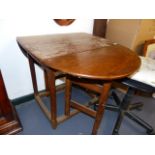 AN UNUSUAL SMALL 18th.C.OAK DROP LEAF COTTAGE TABLE ON OCTAGONAL CHAMFERRED LEGS TOGETHER WITH A