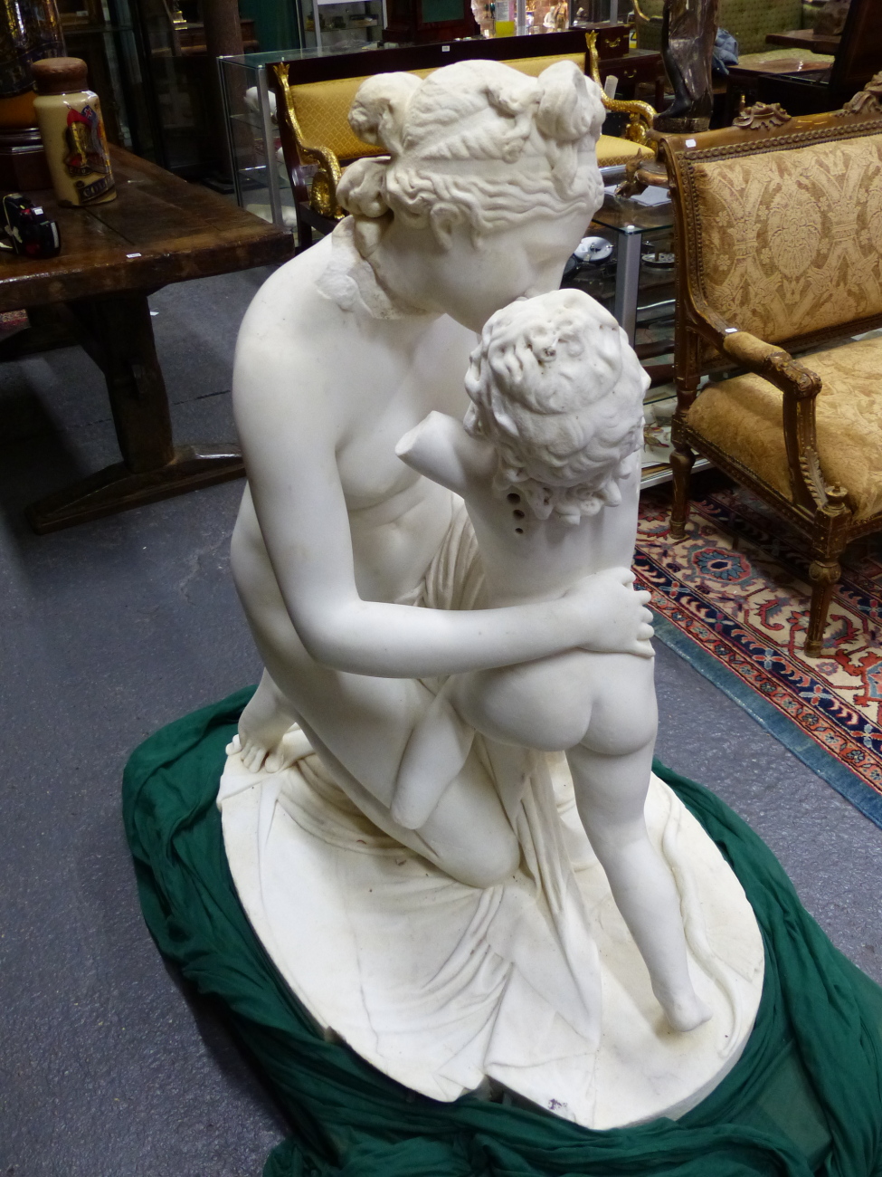 JOHAN NIKLAS BYSTROM. (swedish) (1783-1848) CUPID AND VENUS, SIGNED AND LOCATED ROMA. CARVED MARBLE. - Bild 12 aus 23