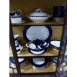A ROYAL WORCESTER VENTURA PATTERN PART DINNER SERVICE TO INCLUDE SERVING PIECES, CUPS AND SAUCERS