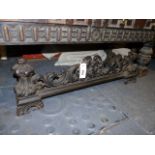 A VICTORIAN CAST IRON FIRE FENDER. W.82cms.