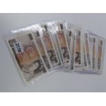 A LARGE COLLECTION OF VINTAGE DHF SOMERSET TEN POUND BANK NOTES.
