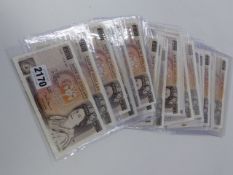 A LARGE COLLECTION OF VINTAGE DHF SOMERSET TEN POUND BANK NOTES.