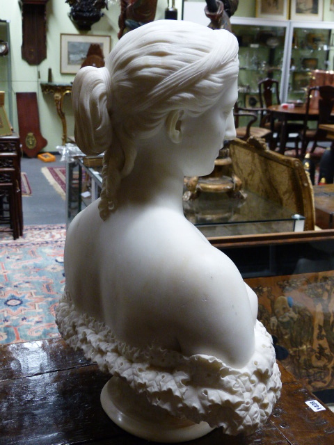 HIRAM POWERS (1805-1915) PERSEPHONE (PROSERPINE) A SIGNED MARBLE BUST. H.62cms. - Bild 23 aus 39