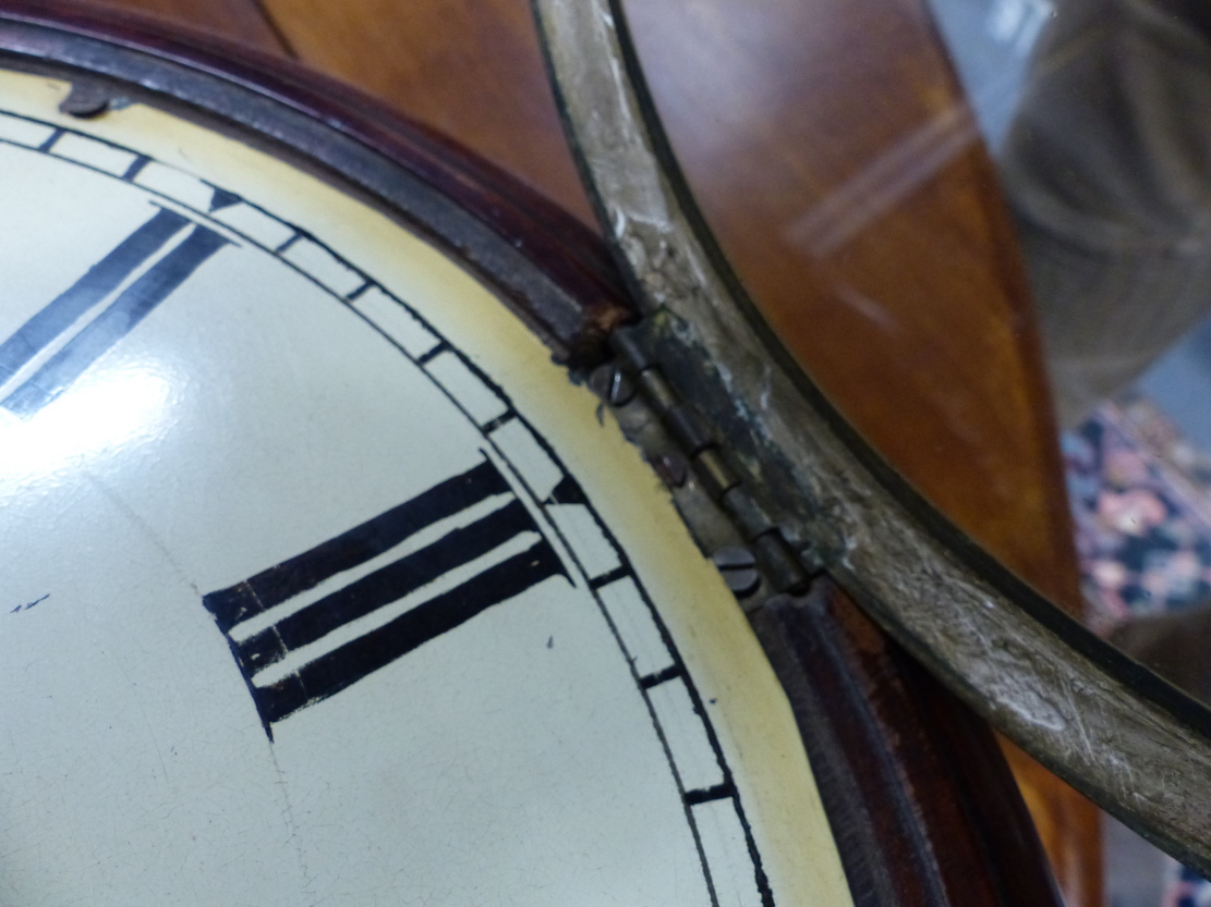 AN EARLY 19th.C.MAHOGANY CASED ROUND DIAL WALL CLOCK WITH SINGLE FUSEE MOVEMENT, THE DIAL SIGNED - Image 6 of 29