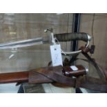 A ROYAL ARTILLERY DRESS SWORD BY WILKINSON (THE BLADE RE-EDGED) COMPLETE WITH SCABBARD TOGETHER WITH