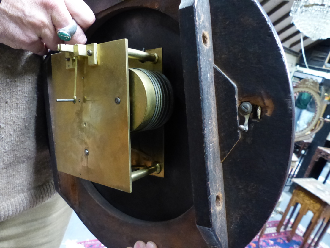 AN EARLY 19th.C.MAHOGANY CASED ROUND DIAL WALL CLOCK WITH SINGLE FUSEE MOVEMENT, THE DIAL SIGNED - Image 22 of 29