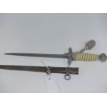 A GERMAN DRESS DAGGER WITH ALLOY SCABBARD AND FINIAL , THE BLADE MARKED E & F HORSTER,SOLINGEN.