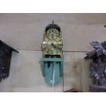 AN EARLY LANTERN CLOCK IN BRASS FRAME CASE. 6.5" DIAL SIGNED JOHN GREEN FECIT, LONDON MOUNTED ON