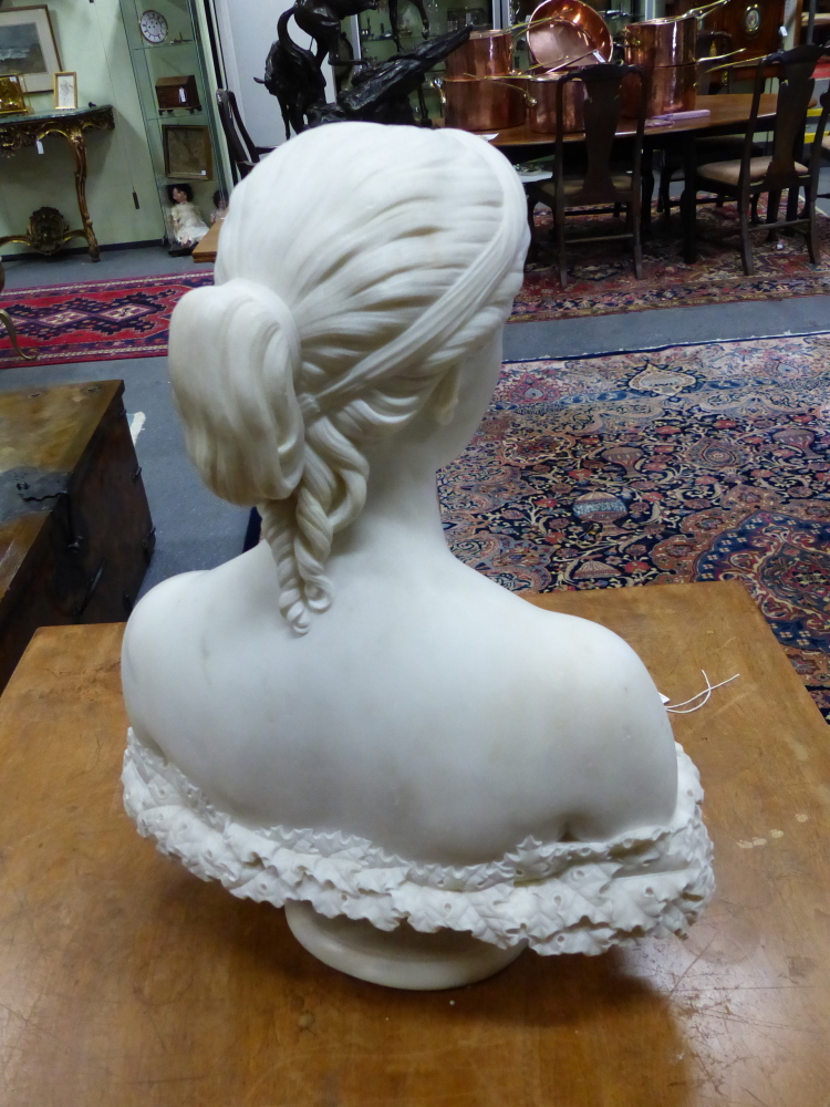 HIRAM POWERS (1805-1915) PERSEPHONE (PROSERPINE) A SIGNED MARBLE BUST. H.62cms. - Bild 31 aus 39