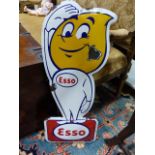 AN UNUSUAL SHAPED ESSO ENAMEL ADVERTISING SIGN 80 CM HIGH