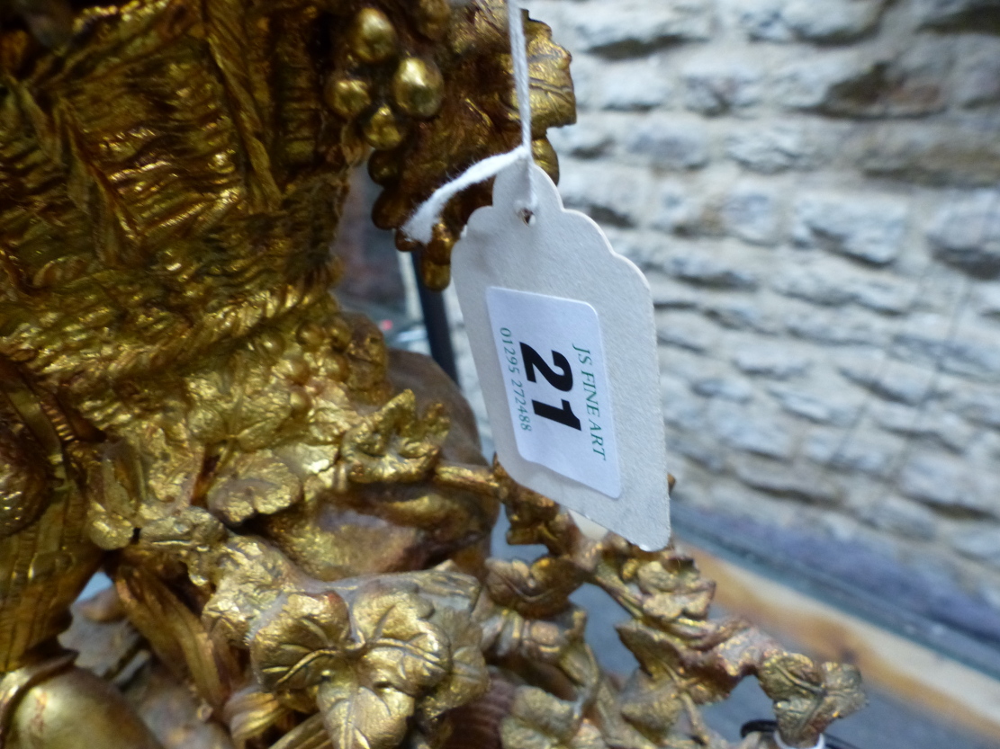 A 19th.C.GILT BRONZE MANTLE CLOCK, THE TWO TRAIN BELL STRIKE MOVEMENT WITH ENAMEL DIAL HOUSED WITHIN - Image 6 of 42