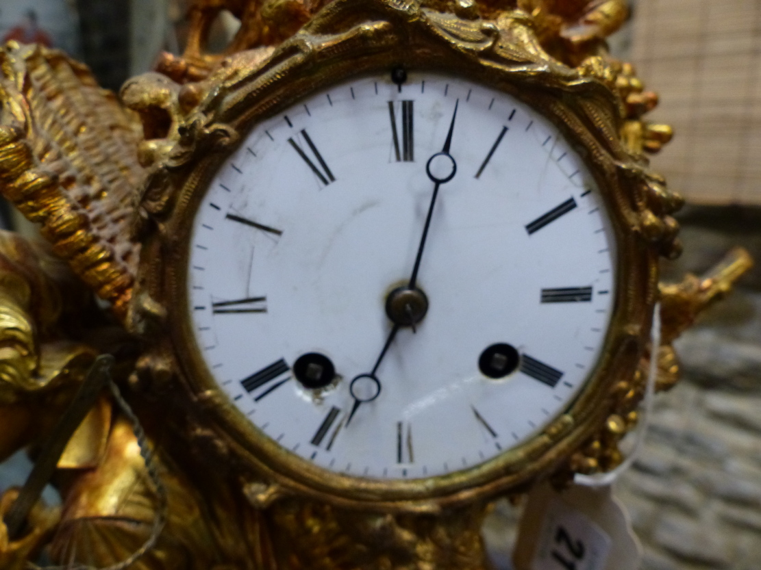 A 19th.C.GILT BRONZE MANTLE CLOCK, THE TWO TRAIN BELL STRIKE MOVEMENT WITH ENAMEL DIAL HOUSED WITHIN - Image 38 of 42