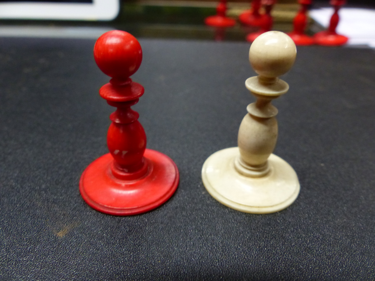 THREE ANTIQUE CARVED AND STAINED IVORY AND BONE BOARD GAME PIECES, TWO CHESS SETS AND A SET OF - Image 86 of 86