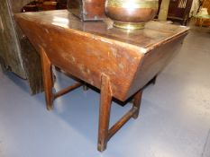 AN 18th.C.ELM DOUGH BIN ON STAND WITH HINGED RISING LID. W.102cms.