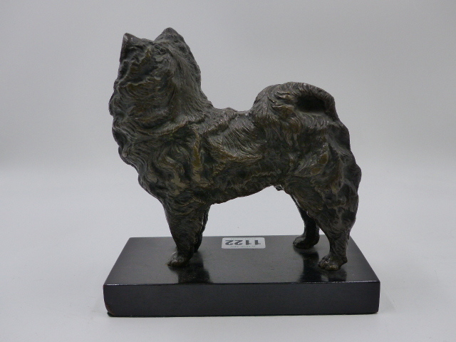 19th.C. CONTINENTAL SCHOOL. BRONZE SCULPTURE OF A STANDING POMERANIAN, POSSIBLY RUSSIAN,ON LATER - Bild 6 aus 10