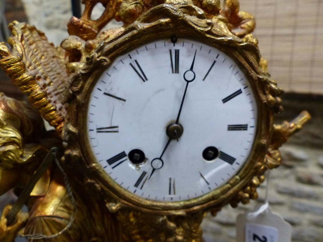 A 19th.C.GILT BRONZE MANTLE CLOCK, THE TWO TRAIN BELL STRIKE MOVEMENT WITH ENAMEL DIAL HOUSED WITHIN - Image 3 of 42