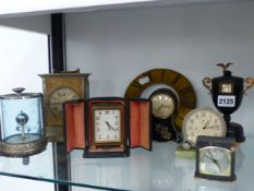 A QUANTITY OF VARIOUS SMALL NOVELTY DESK CLOCKS,ETC.