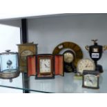 A QUANTITY OF VARIOUS SMALL NOVELTY DESK CLOCKS,ETC.