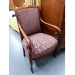 A PAIR OF FRENCH LOUIS PHILLIPPE MAHOGANY ARMCHAIRS.