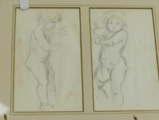 AUGUSTUS JOHN. (1878-1961) TWO DRAWINGS OF A CHILD, THE ARTIST'S SON, CASPAR, PENCIL , FRAMED AS