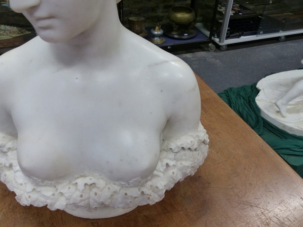 HIRAM POWERS (1805-1915) PERSEPHONE (PROSERPINE) A SIGNED MARBLE BUST. H.62cms. - Bild 26 aus 39