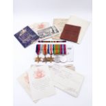 A GROUP OF FIVE WWII MEDALS AND RELATED EPHEMERA TO 1609117 FRED ALCOCK.