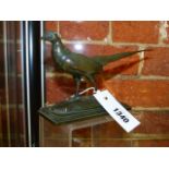 AFTER BARYE. A PATINATED BRONZE FIGURE OF A PHEASANT WITH FOUNDRY MARK OF F.BARBEDIENNE. W.21cms.