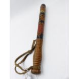 A GOOD VICTORIAN POLICE TRUNCHEON PAINTED WITH VR CYPHER BENEATH CROWN AND CARTOUCHE "POLICE"