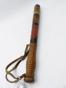 A GOOD VICTORIAN POLICE TRUNCHEON PAINTED WITH VR CYPHER BENEATH CROWN AND CARTOUCHE "POLICE"