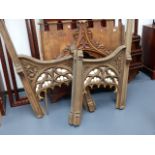 VICTORIAN CARVED GOTHIC OAK ARCH PANELS.