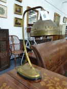 A VINTAGE BRASS ART NOUVEAU STYLE DESK LAMP. H.43cms.