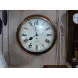A 19th.C.MAHOGANY CASED DIAL WALL CLOCK WITH PAINTED 12" DIAL SIGNED SAVORY & SONS, CORNHILL,