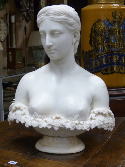 HIRAM POWERS (1805-1915) PERSEPHONE (PROSERPINE) A SIGNED MARBLE BUST. H.62cms. - Bild 2 aus 39