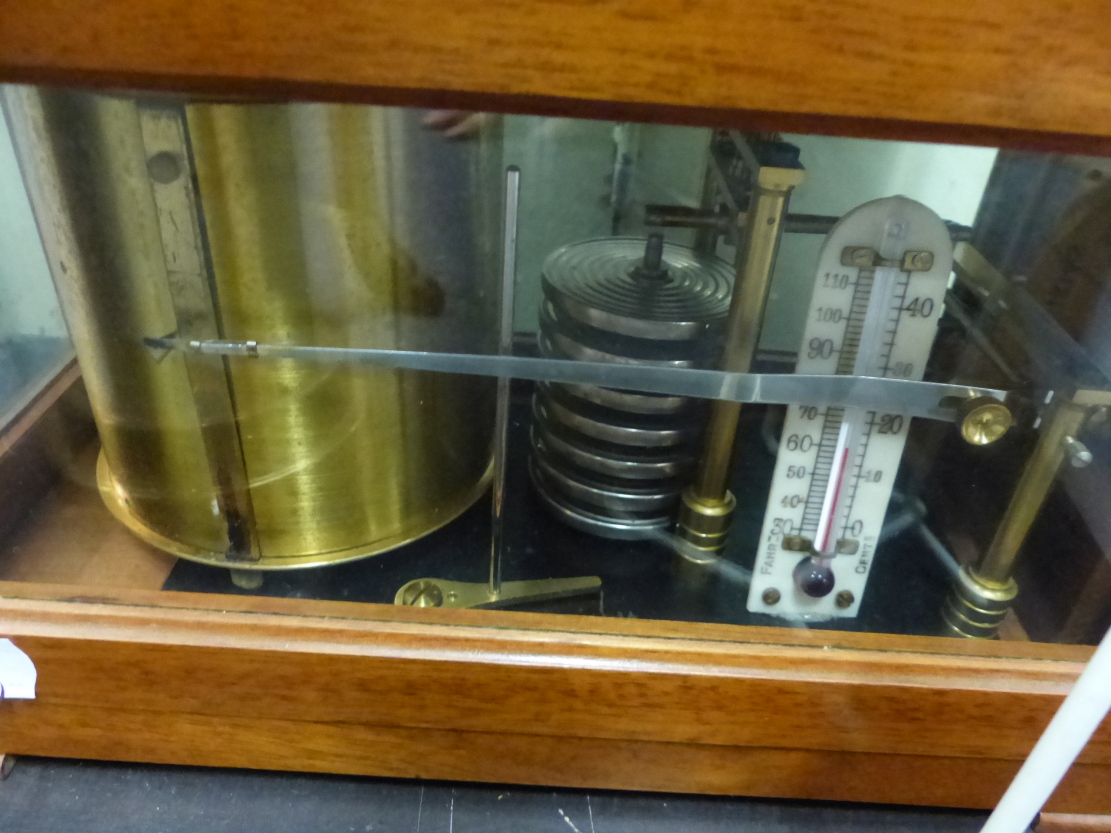 A 20th.C.MAHOGANY CASED BAROGRAPH WITH INTEGRAL THERMOMETER TOGETHER WITH A ZEISS ART DECO DESK - Image 10 of 12