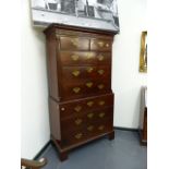 A GEO.III.MAHOGANY CHEST ON CHEST.