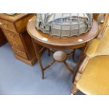 AN EDWARDIAN INLAID OCCASIONAL TABLE.