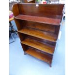 A MAHOGANY WATERFALL BOOKCASE.