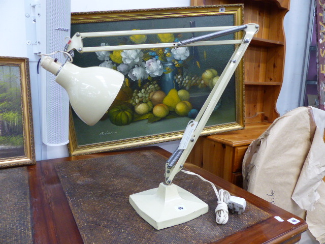 A HERBERT TERRY ANGLE POISE LAMP.