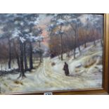 AN OIL PAINTING SIGNED F W MARSHALL.