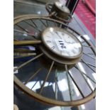 AN UNUSUAL CLOCK BAROMETER IN THE FORM OF A PENNY FARTHING BY DRAYTON OF TAUNTON TOGETHER WITH A