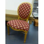 A GILT FRAMED SALON CHAIR.