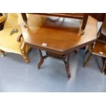 A LATE VICTORIAN WALNUT OCCASIONAL TABLE.