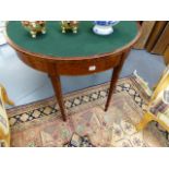 A 19th.C.MAHOGANY FOLD OVER CARD TABLE.