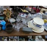A LARGE QTY OF VICTORIAN AND LATER CHINA AND GLASSWARE.