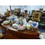 A VICTORIAN POTTERY DESSERT SERVICE AND VARIOUS OTHER CHINAWARE.