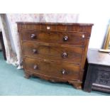 A WM.IV.MAHOGANY BOW FRONT CHEST OF DRAWERS.