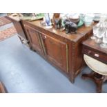 A 19th.C.WALNUT SIDE CABINET.